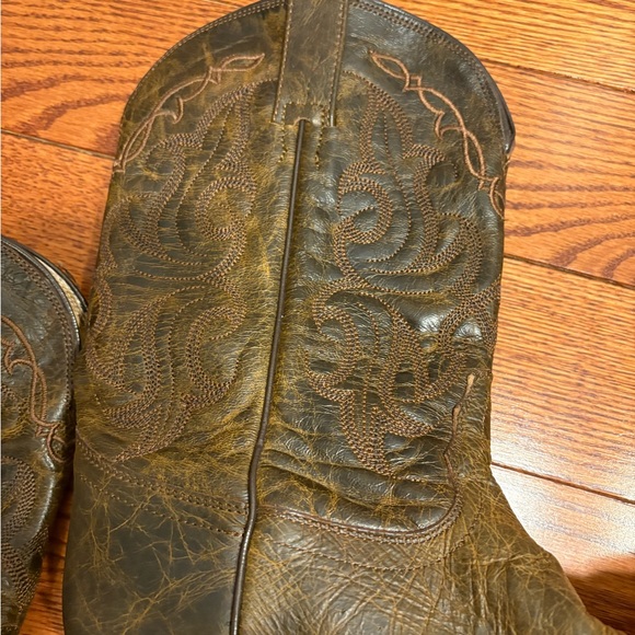 Tony Lama Brown Leather Western Boots - Picture 2 of 12